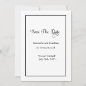 Moderne Minimalistische Witte zwarte Sparen de Kaa Kaart (Voorkant)