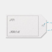 Moderne minimalistische witte zwarte verjaardag cadeaulabel (Voorkant (Horizontaal))