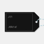 Moderne minimalistische witte zwarte verjaardag cadeaulabel (Voorkant (Horizontaal))