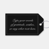 Moderne minimalistische witte zwarte verjaardag cadeaulabel (Voorkant (Horizontaal))