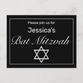 Moderne minimalistische witte zwarte vleermuis mit aankondigingskaart