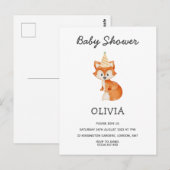 Moderne minimalistische Woodland Fox Baby shower Briefkaart (Voorkant / Achterkant)