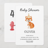 Moderne minimalistische Woodland Fox Baby shower Kaart (Voorkant / Achterkant)