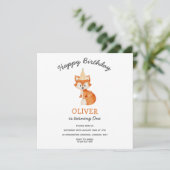 Moderne minimalistische Woodland Fox eerste verjaa (Staand voorkant)