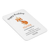 Moderne minimalistische Woodland Fox eerste verjaa Magneet (Rechterzijde)