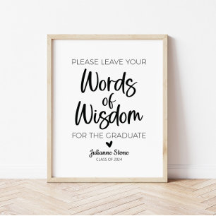 Moderne minimalistische woorden van wijsheid Afstu Poster