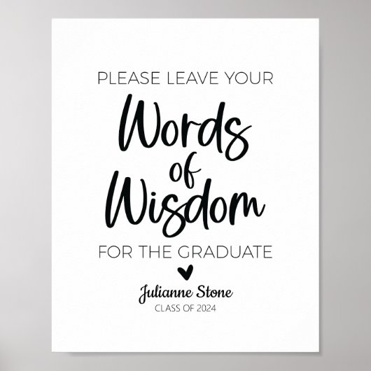 Moderne minimalistische woorden van wijsheid Afstu Poster (Voorkant)