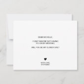 moderne minimalistische word jij mijn bloemenmeisj kaart (Achterkant)