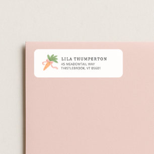 Moderne Minimalistische Wortel met Roze Strik Auto Etiket