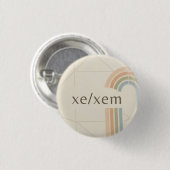 Moderne Minimalistische Xe/Xem LGBTQ Pride Speld Ronde Button 3,2 Cm (Voorkant /achterkant)