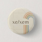 Moderne Minimalistische Xe/Xem LGBTQ Pride Speld Ronde Button 3,2 Cm (Voorkant)