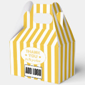 Moderne minimalistische Yellow Stripes Business Lo Bedankdoosjes (Achterkant)