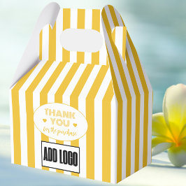 Moderne minimalistische Yellow Stripes Business Lo Bedankdoosjes