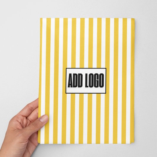 Moderne minimalistische Yellow Stripes Business Lo Inpakpapier Vel