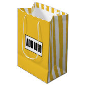 Moderne minimalistische Yellow Stripes Business Lo Medium Cadeauzakje (Voorkant Gekanteld)