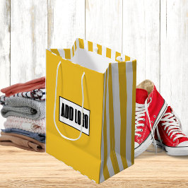 Moderne minimalistische Yellow Stripes Business Lo Medium Cadeauzakje