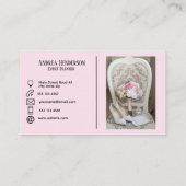 Moderne minimalistische zacht licht roze contacten visitekaartje (Achterkant)