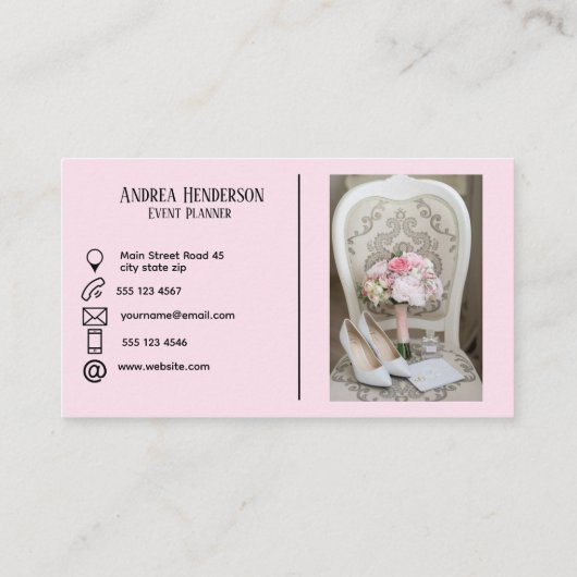 Moderne minimalistische zacht licht roze contacten visitekaartje (Achterkant)