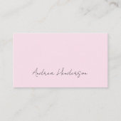 Moderne minimalistische zacht licht roze contacten visitekaartje (Voorkant)