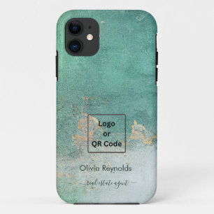 Moderne minimalistische zacht verweerde Blauwgroen Case-Mate iPhone Case