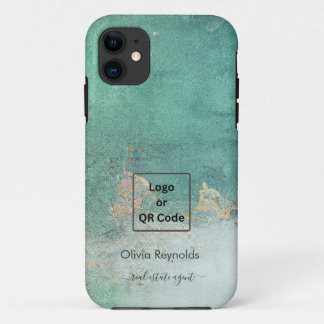 Moderne minimalistische zacht verweerde Blauwgroen Case-Mate iPhone Case