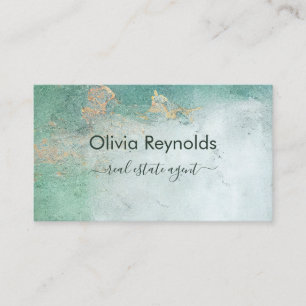 Moderne minimalistische zacht verweerde Blauwgroen Visitekaartje