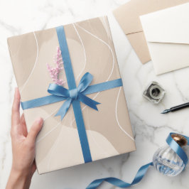 Moderne Minimalistische Zachte Beige Abstracte Pat Cadeaupapier