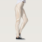 Moderne Minimalistische Zachte Beige Abstracte Pat Leggings (Rechts)
