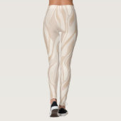 Moderne Minimalistische Zachte Beige Abstracte Pat Leggings (Achterkant)