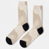 Moderne Minimalistische Zachte Beige Abstracte Pat Sokken (Links)