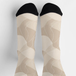 Moderne Minimalistische Zachte Beige Abstracte Pat Sokken