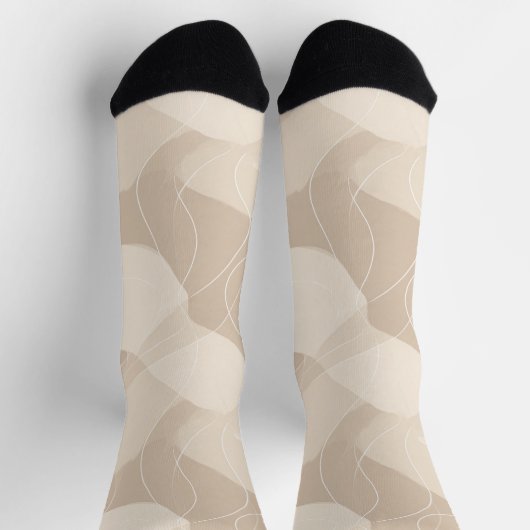 Moderne Minimalistische Zachte Beige Abstracte Pat Sokken (Top)