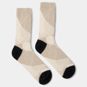 Moderne Minimalistische Zachte Beige Abstracte Pat Sokken (Rechts)