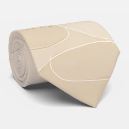 Moderne Minimalistische Zachte Beige Abstracte Pat Stropdas