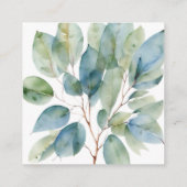 Moderne minimalistische zachte waterverf groen informatiekaartje (Achterkant)