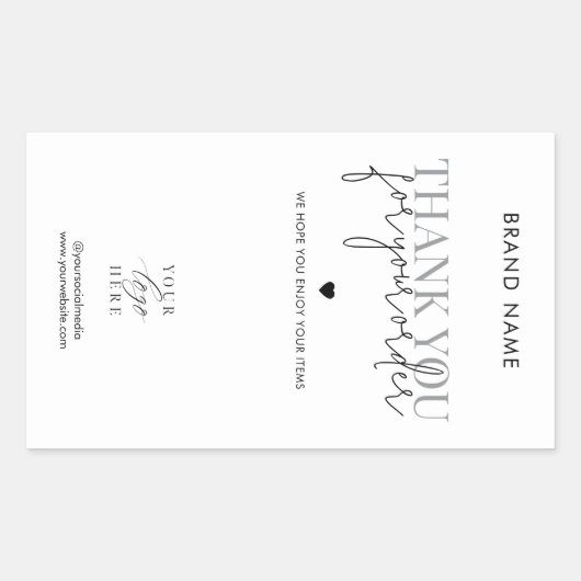 Moderne Minimalistische Zakelijke Bedankbox Stempe Rechthoekige Sticker (Voorkant)