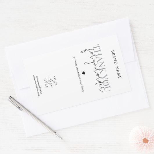 Moderne Minimalistische Zakelijke Bedankbox Stempe Rechthoekige Sticker (Envelop)