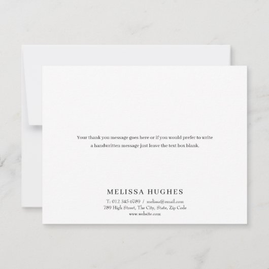Moderne minimalistische zakelijke bedankkaart (Achterkant)