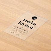 Moderne Minimalistische Zakelijke Evenement Acryl Uitnodigingen (Laagn)