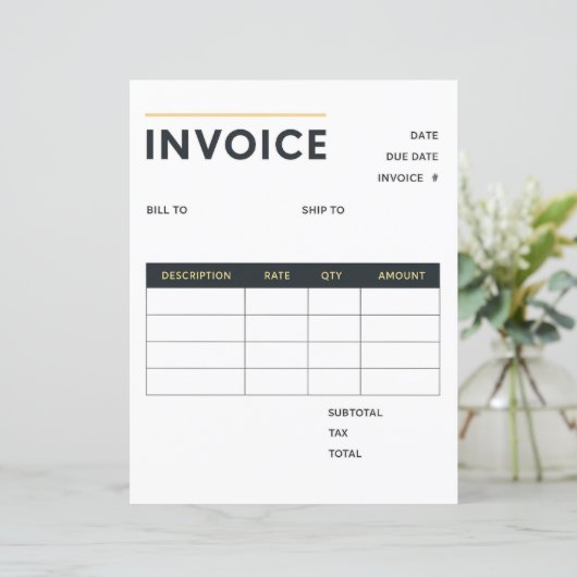 Moderne minimalistische zakelijke factuur (Staand voorkant)