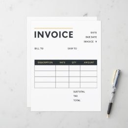 Moderne minimalistische zakelijke factuur