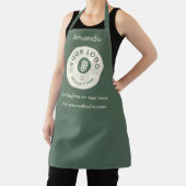 Moderne minimalistische zakelijke Logo Sage Green  Schort (Insitu)