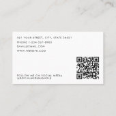 Moderne minimalistische zakelijke professionele QR Visitekaartje (Achterkant)