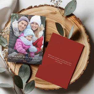 Moderne Minimalistische Zalige Feestdagen Familie Kaart