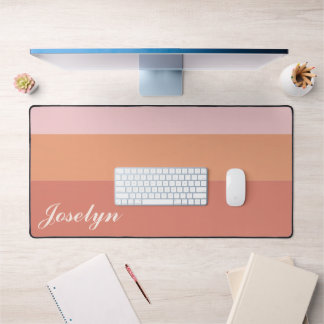 Moderne Minimalistische Zalm Perzik Custom Naam El Bureaumat