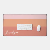 Moderne Minimalistische Zalm Perzik Custom Naam El Bureaumat (Keyboard & Muis)