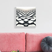 Moderne Minimalistische Zeshoekige Matrix - Abstra Canvas Afdruk (Insitu (Woonkamer))