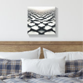 Moderne Minimalistische Zeshoekige Matrix - Abstra Canvas Afdruk (Insitu (Slaapkamer))