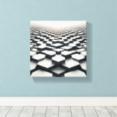 Moderne Minimalistische Zeshoekige Matrix - Abstra Canvas Afdruk (Insitu (Houten vloer))