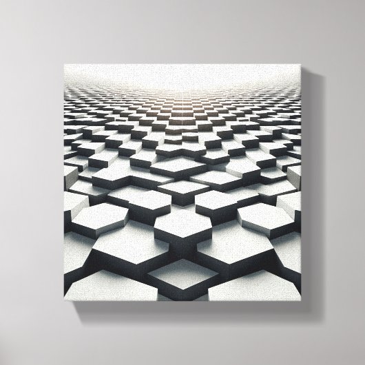 Moderne Minimalistische Zeshoekige Matrix - Abstra Canvas Afdruk (Voorkant)